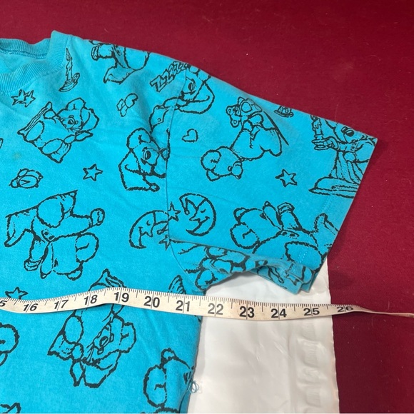 Zoo Crew 80s Aqua Blue TEDDY BEAR PJS MOON stars Long Night Shirt Cotton womens - Picture 4 of 10